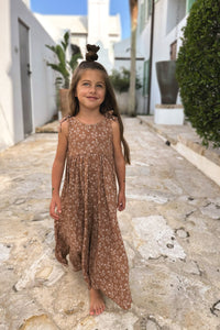 LB Girl's Dress Liza Maxi (cocoa sprigs)