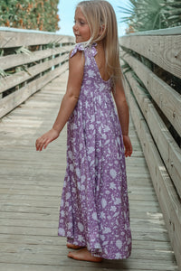 LB Girl's Dress Liza Maxi (lilac blooms)