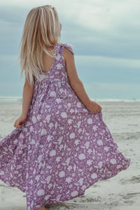 LB Girl's Dress Liza Maxi (lilac blooms)