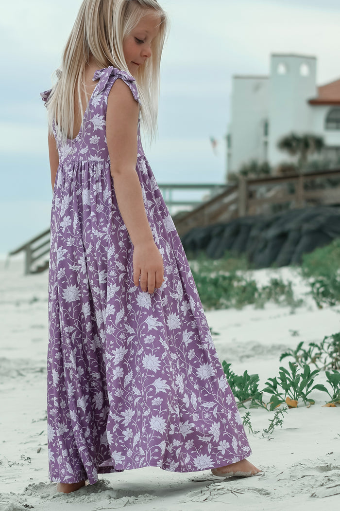 LB Girl's Dress Liza Maxi (lilac blooms)