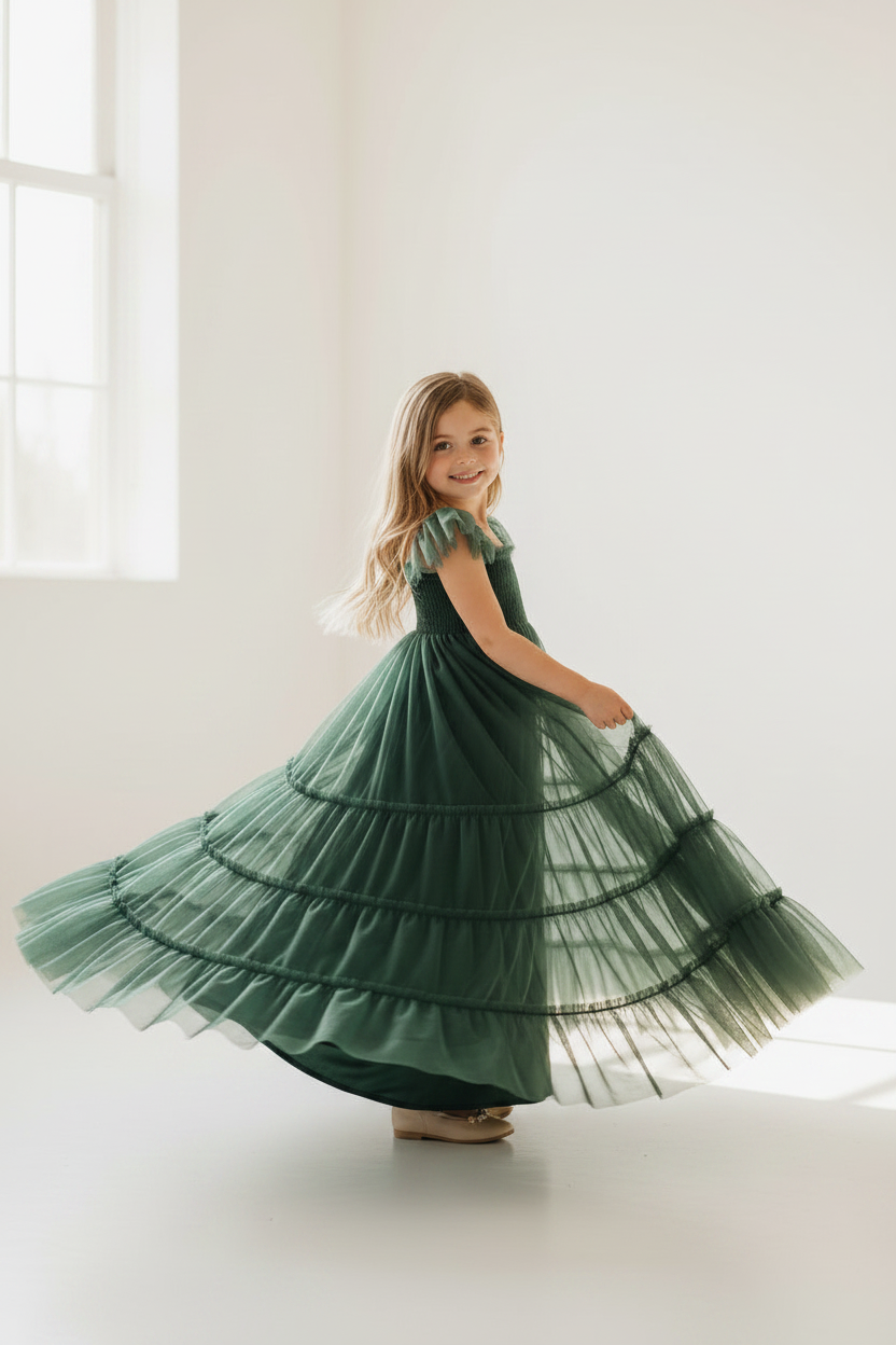 SS Girl's Dress Marabella Dress (forest tulle)