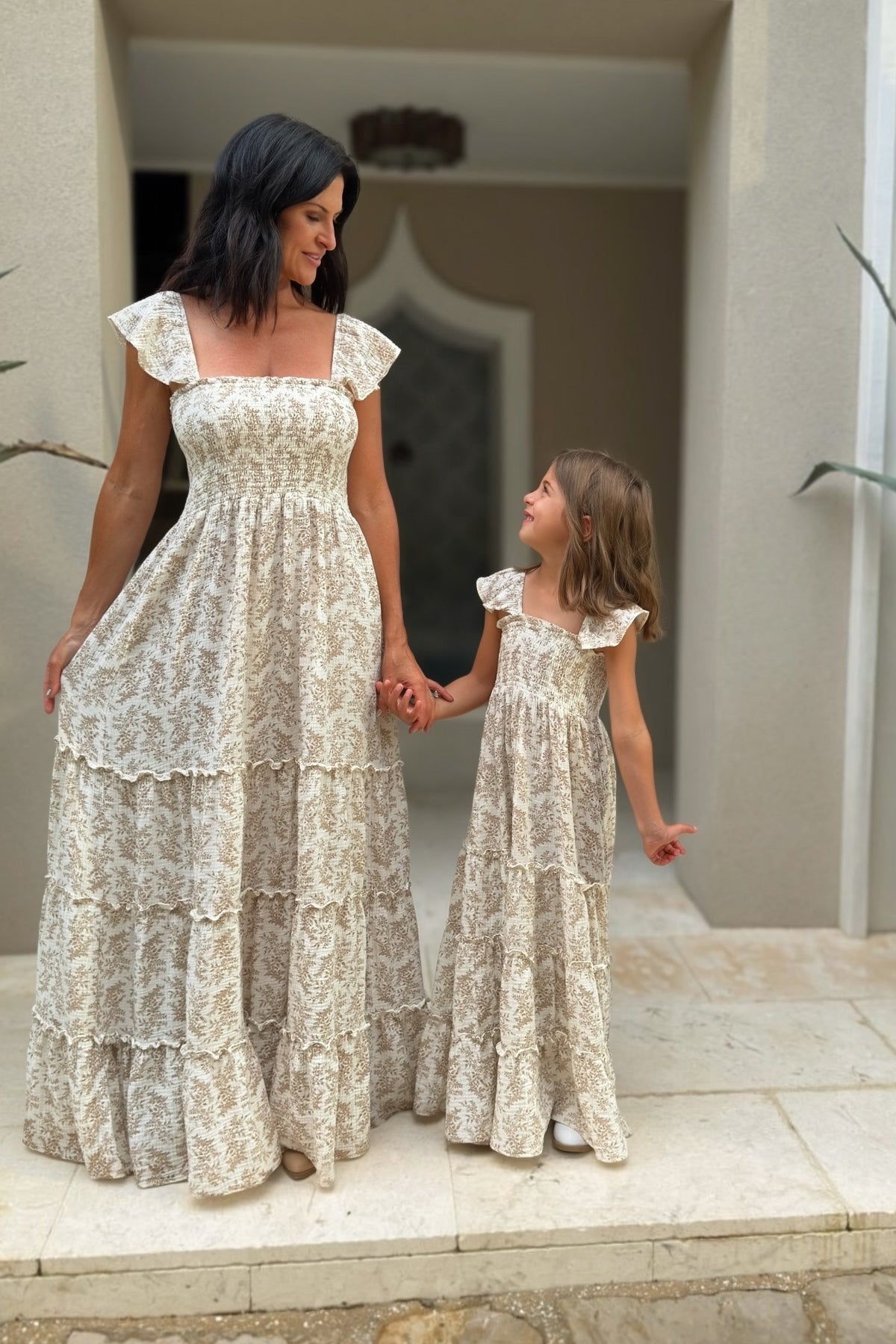 SS Girl's Dress Marabella Dress (mocha mist floral)