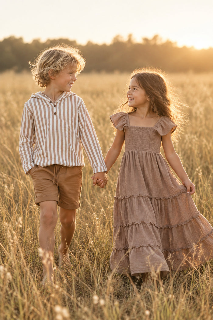 SS Girl's Dress Marabella Dress (mocha muslin)