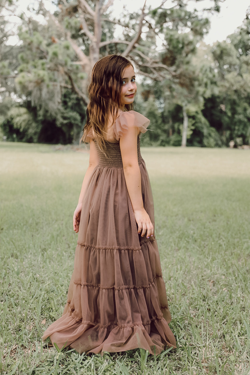 SS Girl's Dress Marabella Dress (mocha tulle)