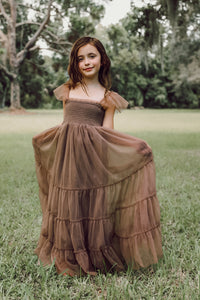 SS Girl's Dress Marabella Dress (mocha tulle)
