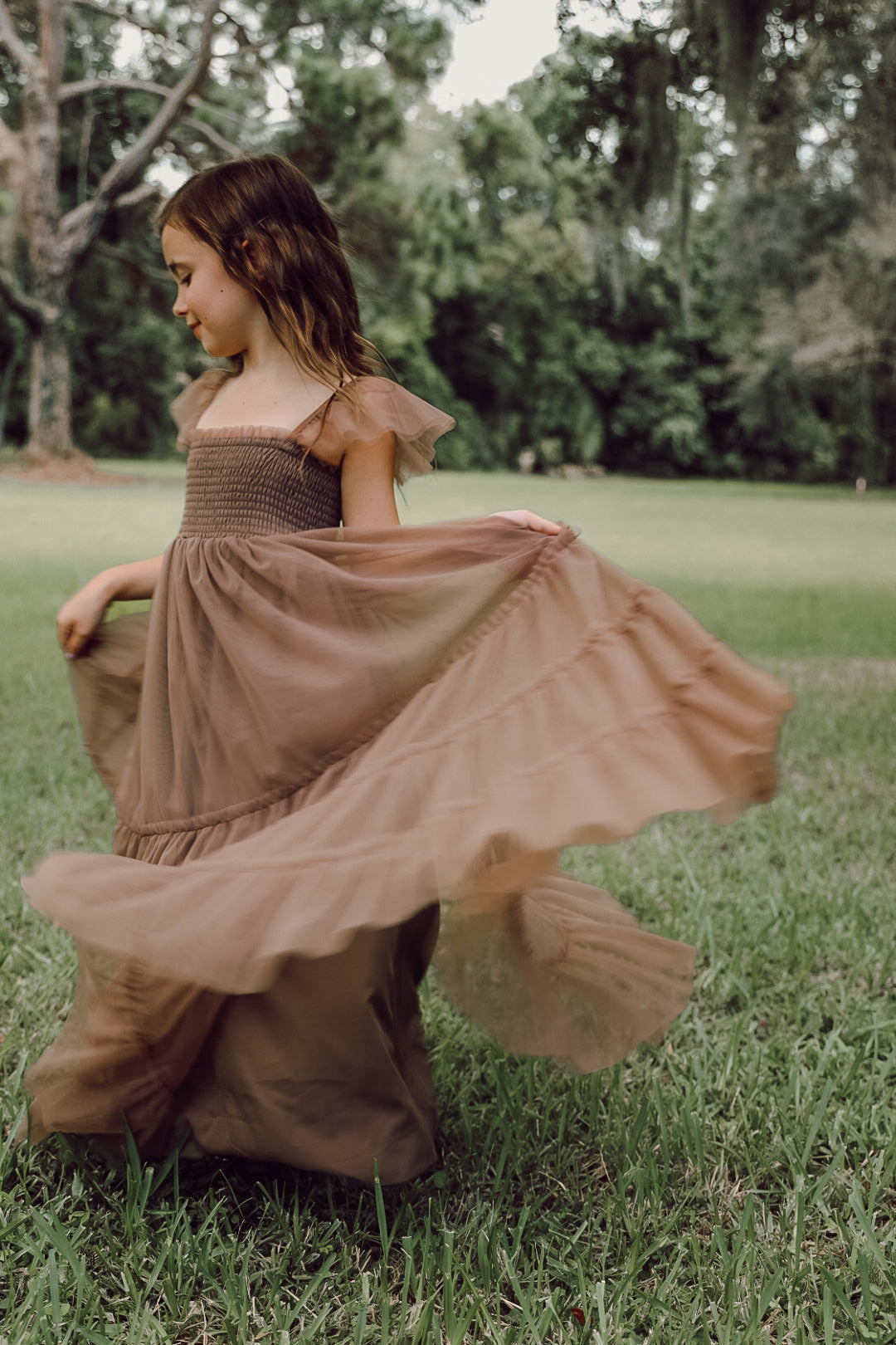SS Girl's Dress Marabella Dress (mocha tulle)