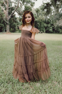 SS Girl's Dress Marabella Dress (mocha tulle)