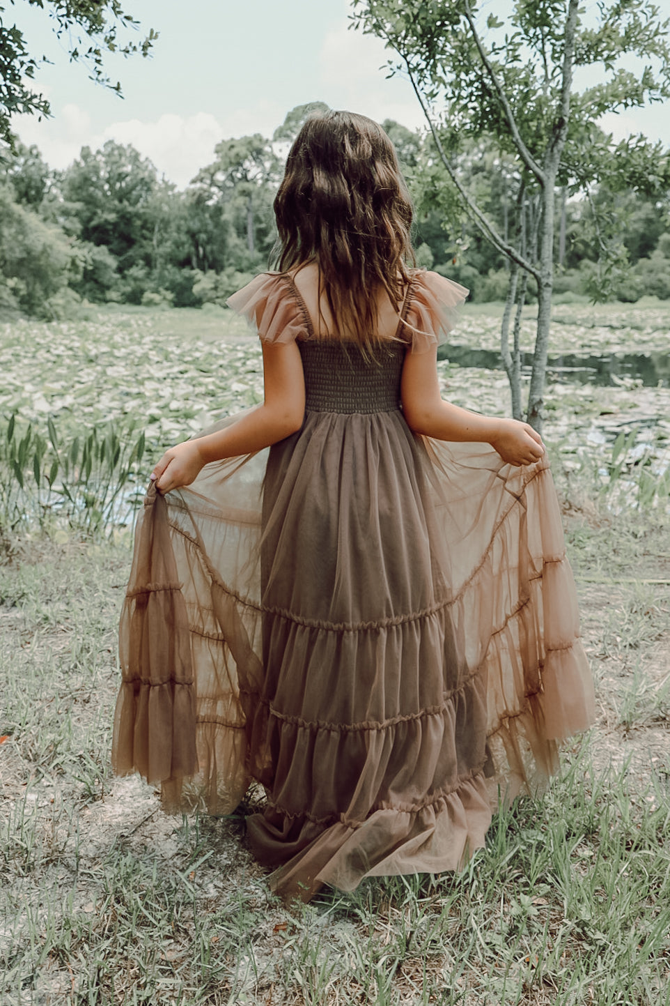 SS Girl's Dress Marabella Dress (mocha tulle)