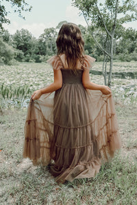 SS Girl's Dress Marabella Dress (mocha tulle)