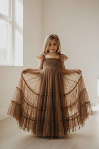 SS Girl's Dress Marabella Dress (mocha tulle)