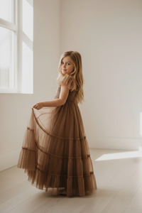 SS Girl's Dress Marabella Dress (mocha tulle)