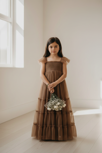 SS Girl's Dress Marabella Dress (mocha tulle)