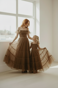 SS Girl's Dress Marabella Dress (mocha tulle)