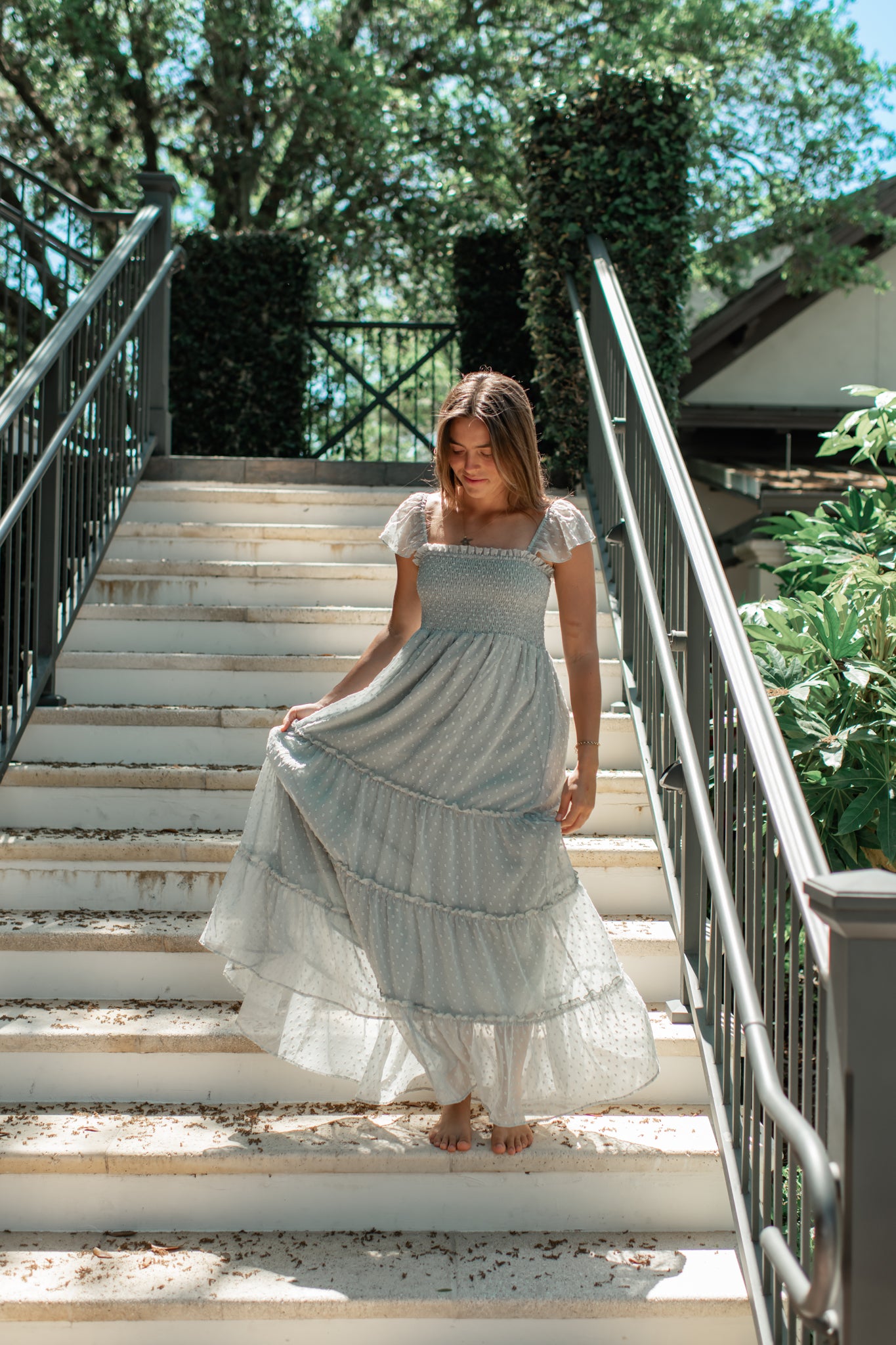 Women's Marabella Dress (sage swiss dot) – INDIE BLUE
