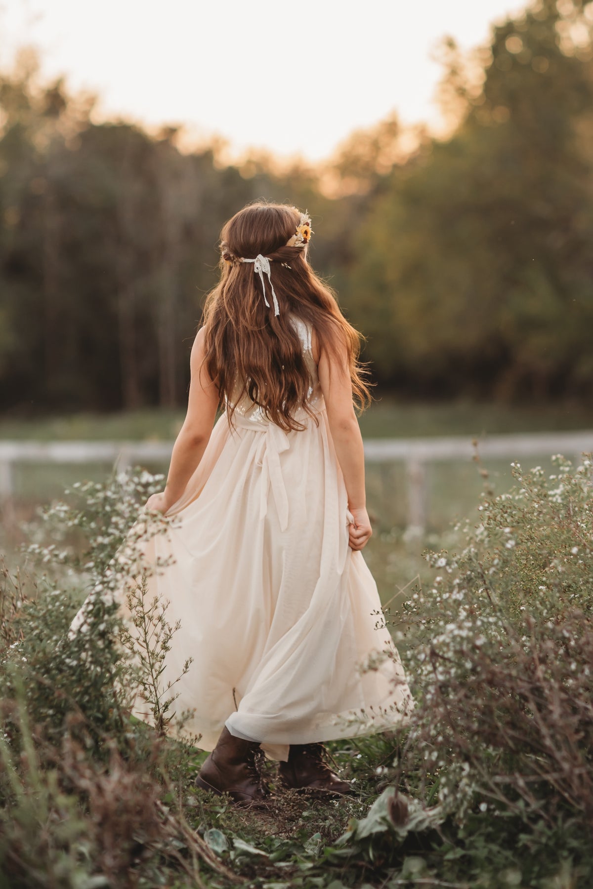 SS Girl's Dress Noelle Dress (sequin natural tulle)