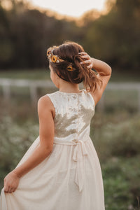 SS Girl's Dress Noelle Dress (sequin natural tulle)