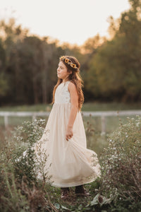 SS Girl's Dress Noelle Dress (sequin natural tulle)