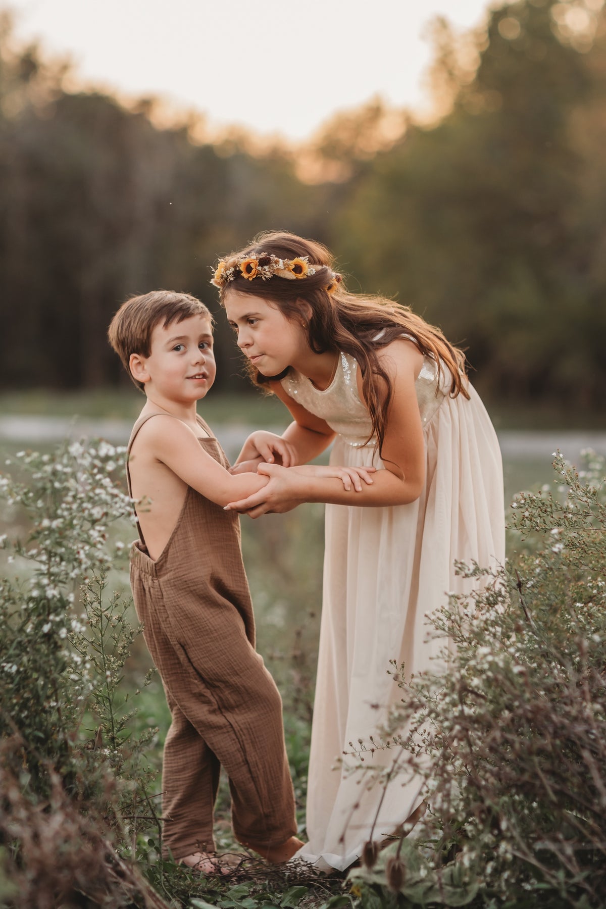 SS Girl's Dress Noelle Dress (sequin natural tulle)