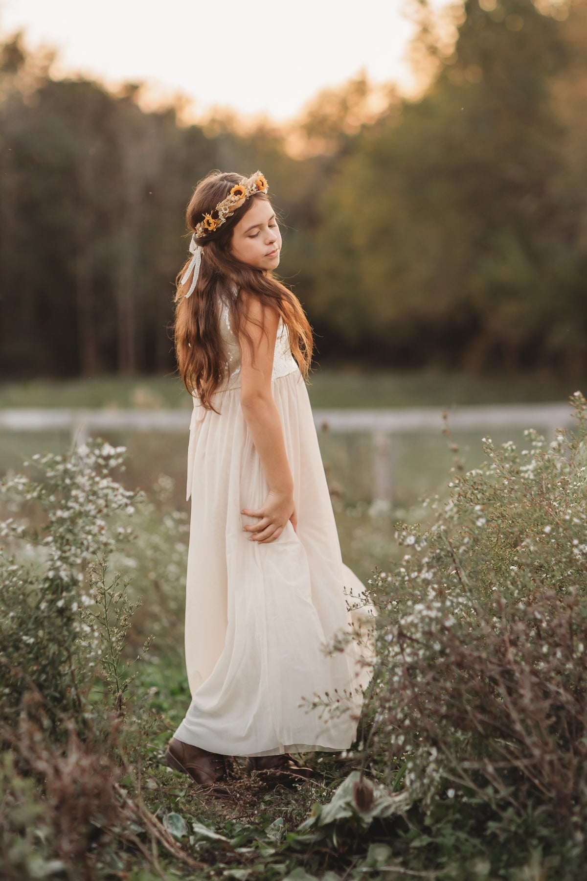 SS Girl's Dress Noelle Dress (sequin natural tulle)