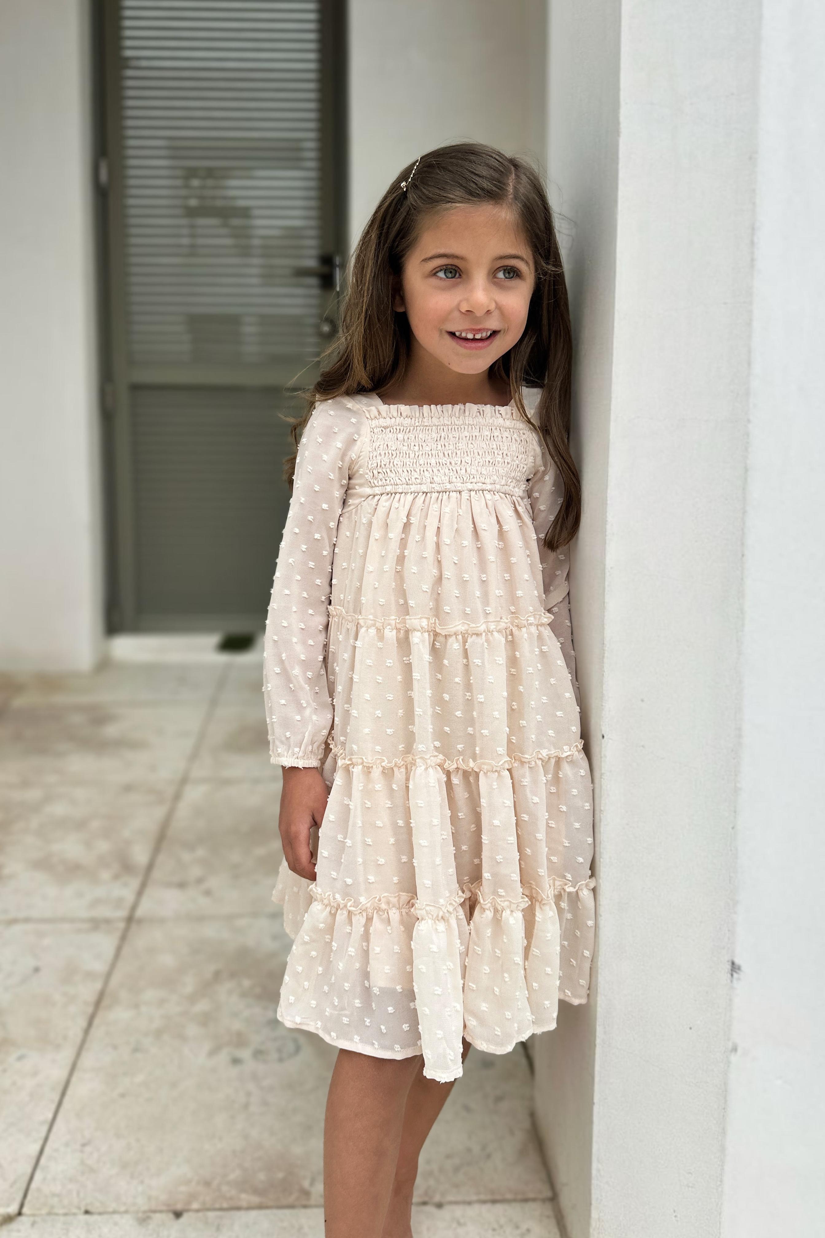 Nora Dress (natural swiss dot) – INDIE BLUE