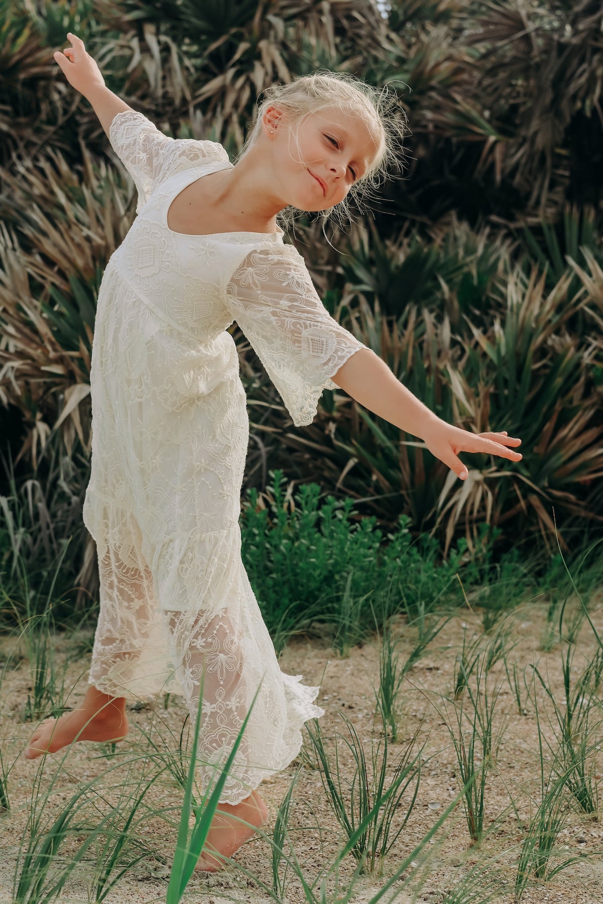 SS Girl's Dress Ophelia Maxi (ivory lace)