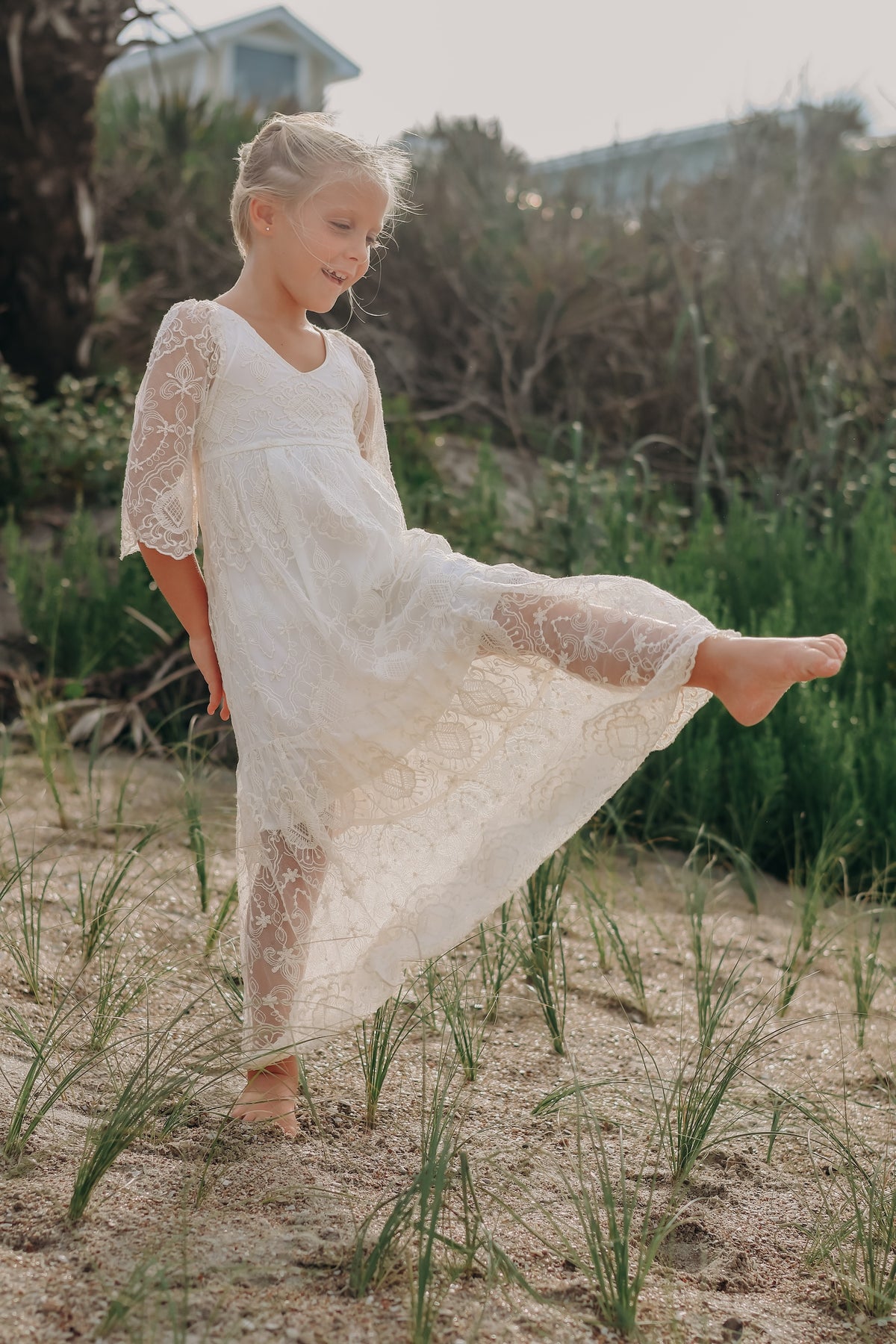 SS Girl's Dress Ophelia Maxi (ivory lace)
