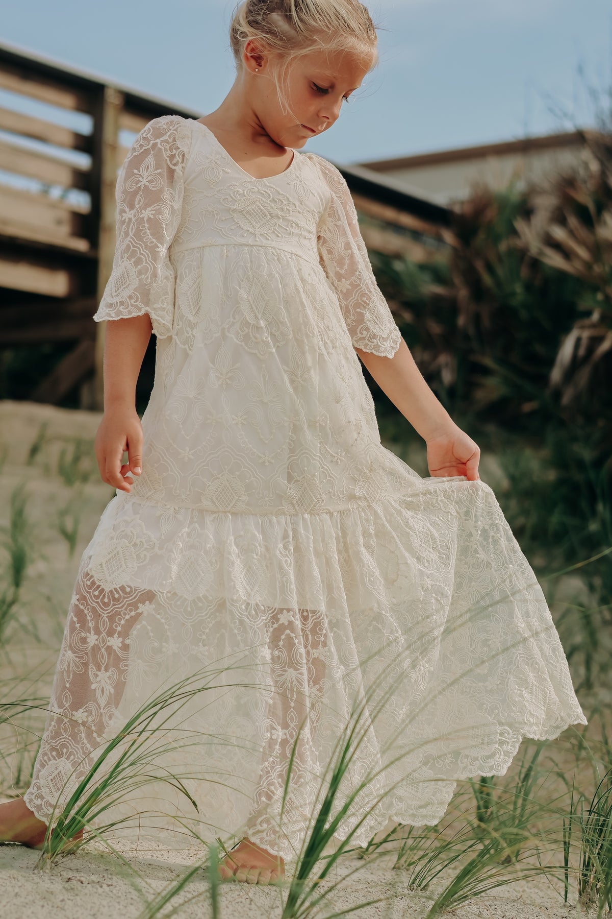 SS Girl's Dress Ophelia Maxi (ivory lace)