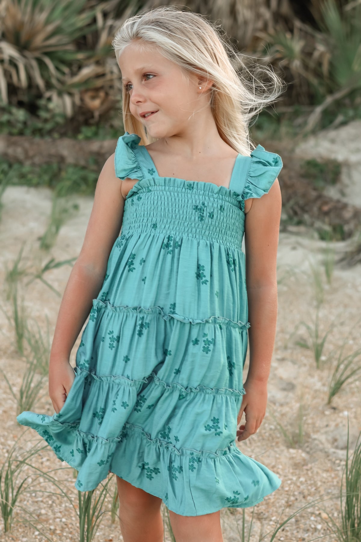 SS Girl's Dress Pia Dress (jade bloom)