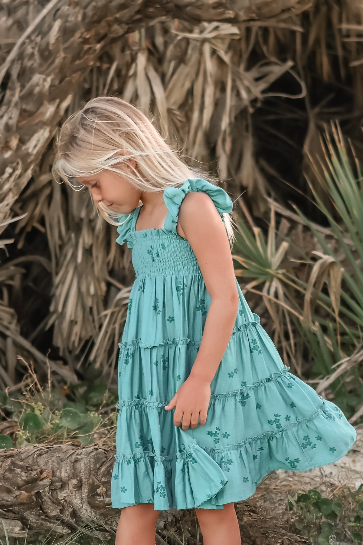 SS Girl's Dress Pia Dress (jade bloom)