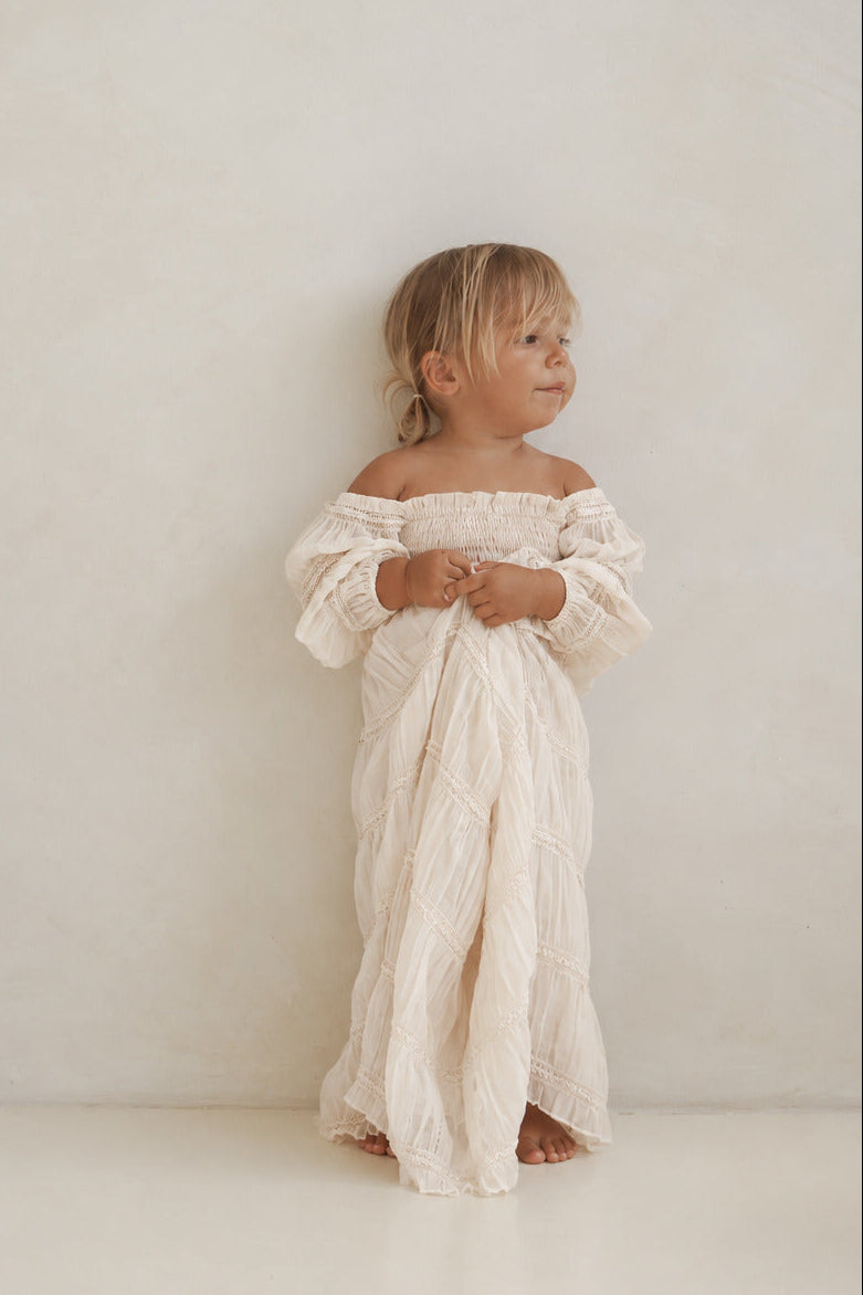 SS Girl's Dress Pippa Maxi (ivory chiffon)