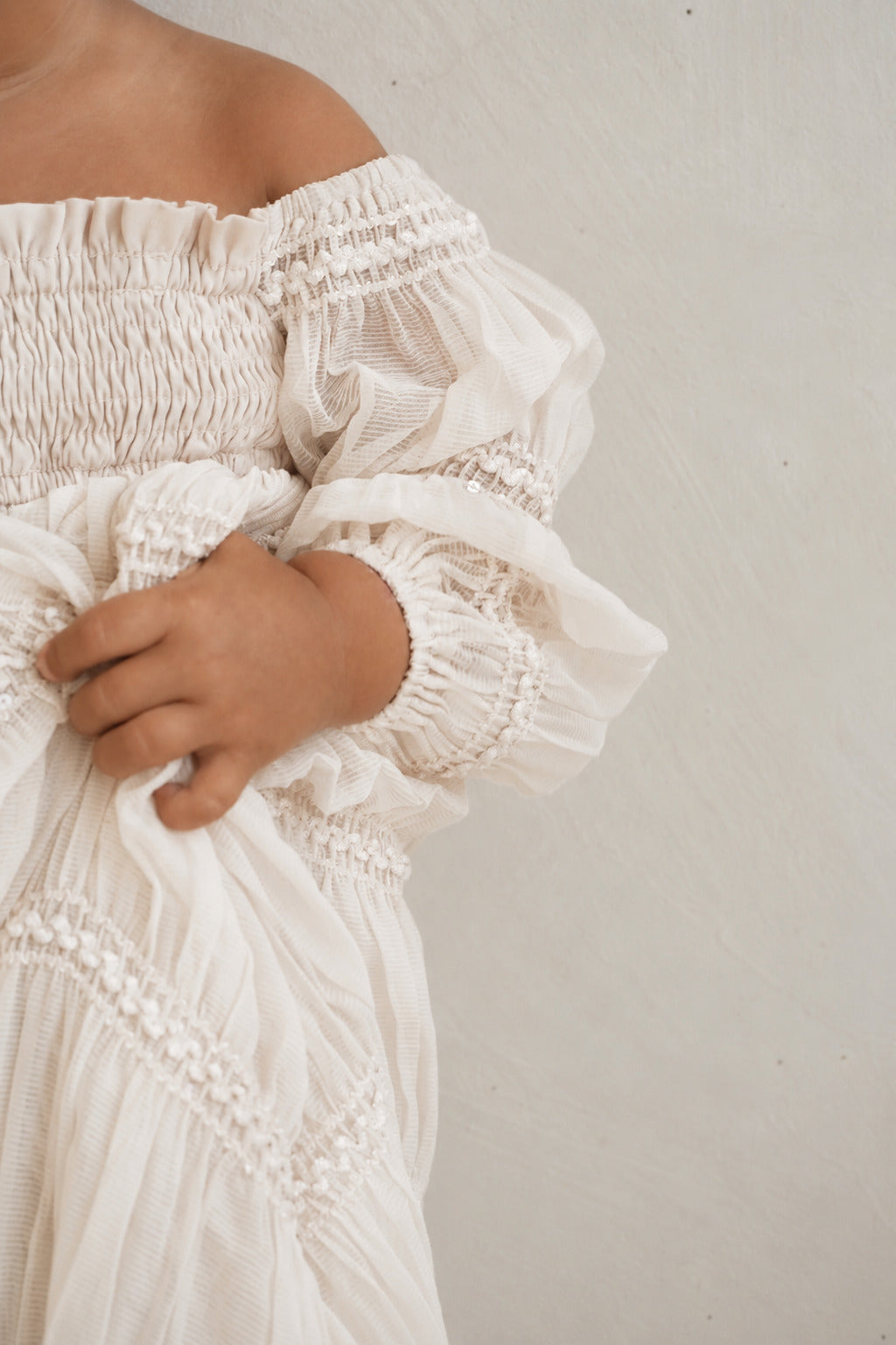 SS Girl's Dress Pippa Maxi (ivory chiffon)