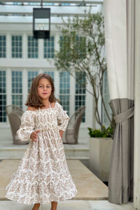 SS Girl's Dress Pippa Dress (mocha mist floral)