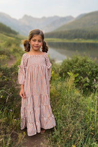 SS Girl's Dress Pippa Maxi (brown gingham)