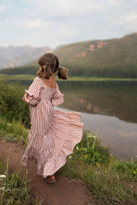 SS Girl's Dress Pippa Maxi (brown gingham)