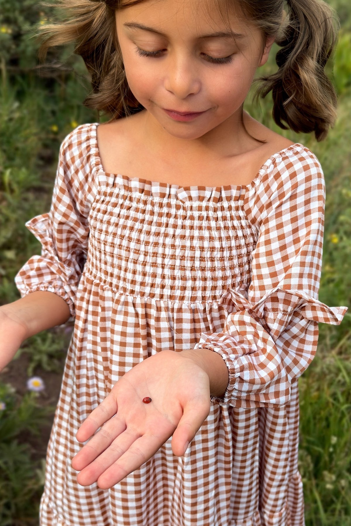 SS Girl's Dress Pippa Maxi (brown gingham)