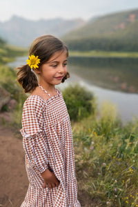 SS Girl's Dress Pippa Maxi (brown gingham)