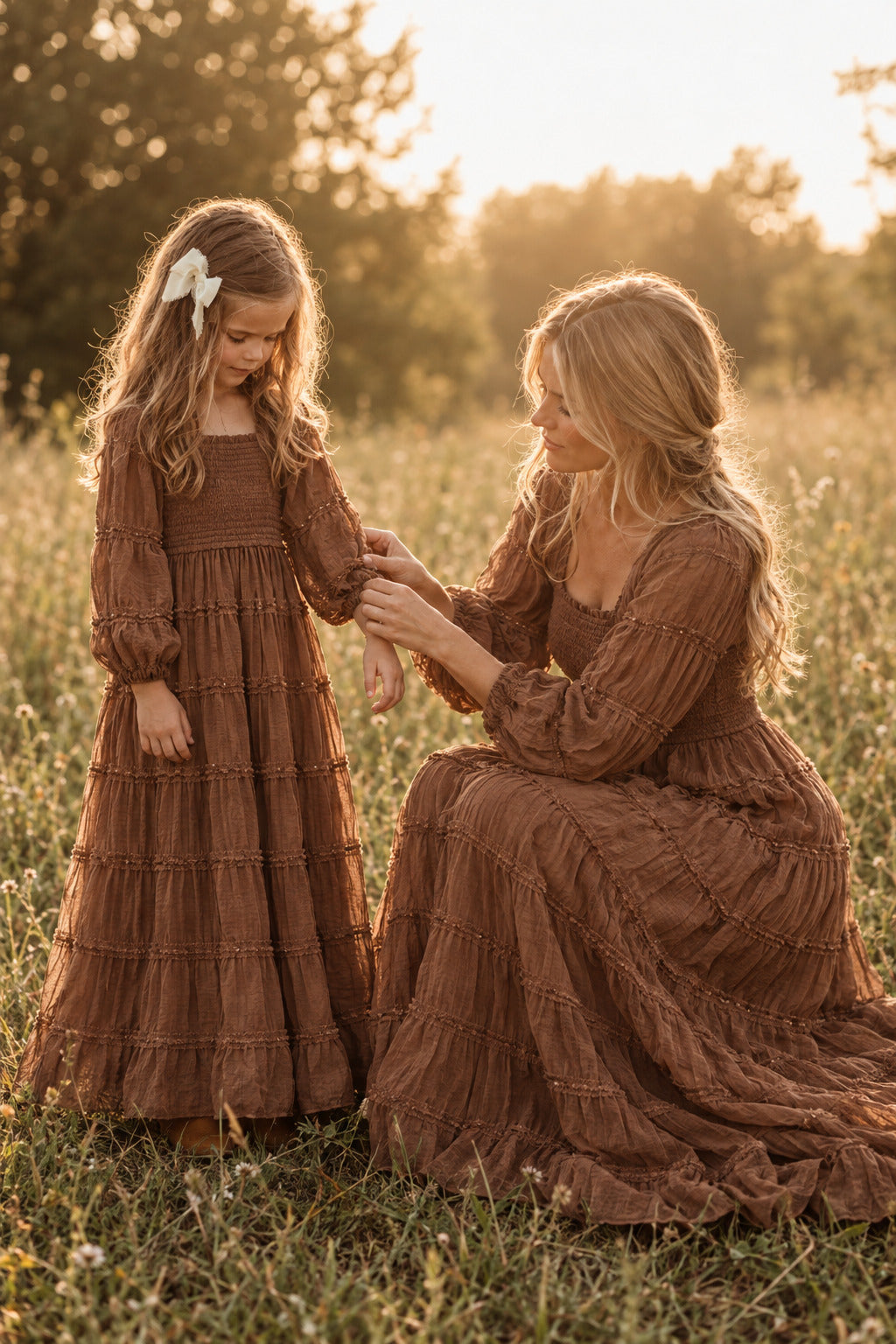 SS Girl's Dress Pippa Maxi (mocha chiffon)