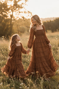 SS Girl's Dress Pippa Maxi (mocha chiffon)