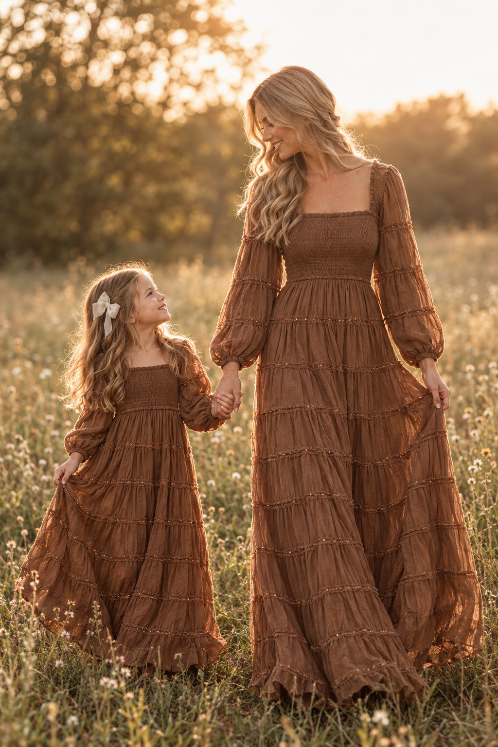 SS Girl's Dress Pippa Maxi (mocha chiffon)