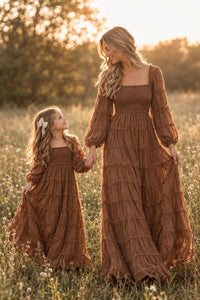SS Girl's Dress Pippa Maxi (mocha chiffon)