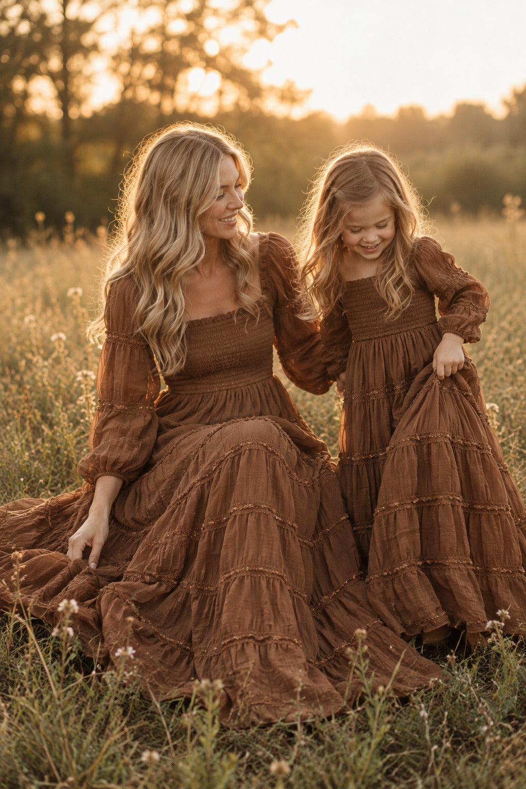 SS Girl's Dress Pippa Maxi (mocha chiffon)