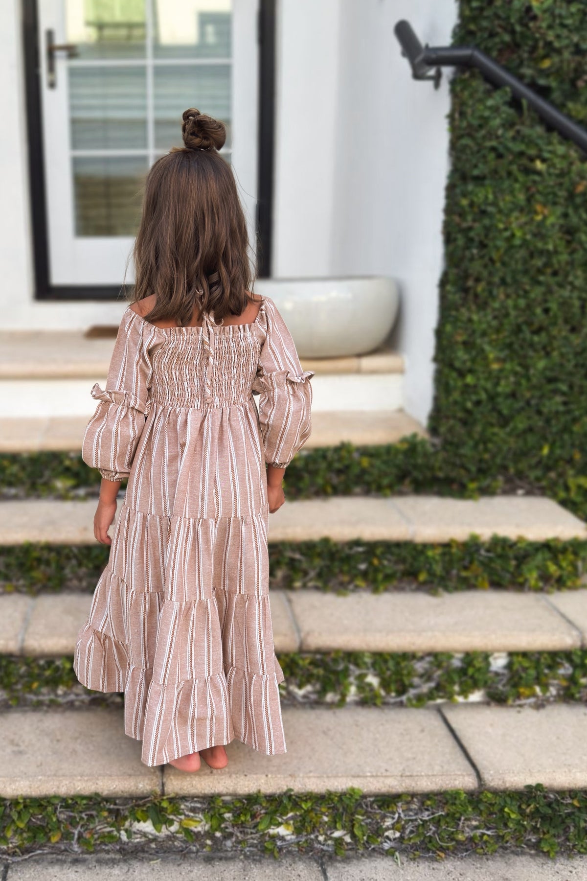 SS Girl's Dress Pippa Maxi (mocha stripe)