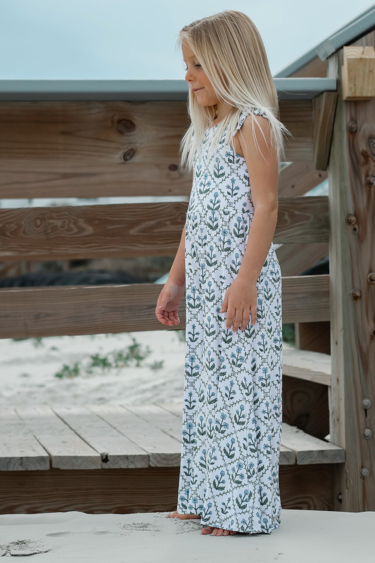 LB Girl's Romper Rita Tie Romper (bluebell)