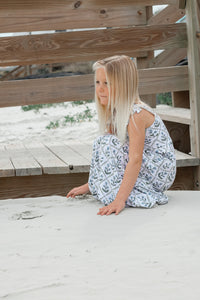 LB Girl's Romper Rita Tie Romper (bluebell)