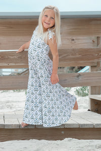 LB Girl's Romper Rita Tie Romper (bluebell)