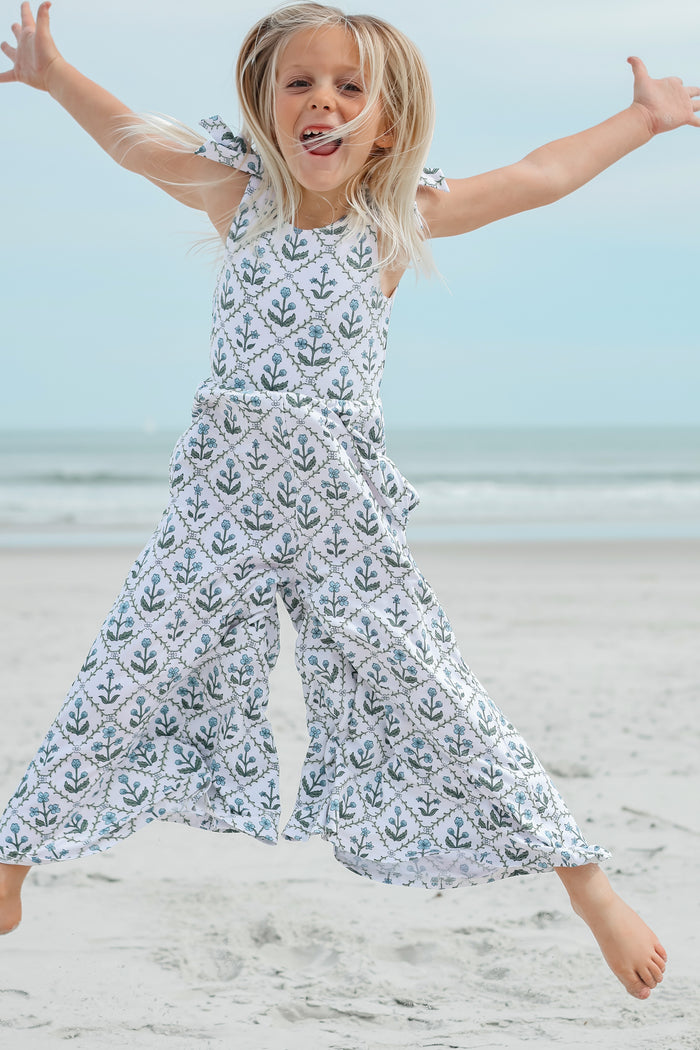 LB Girl's Romper Rita Tie Romper (bluebell)