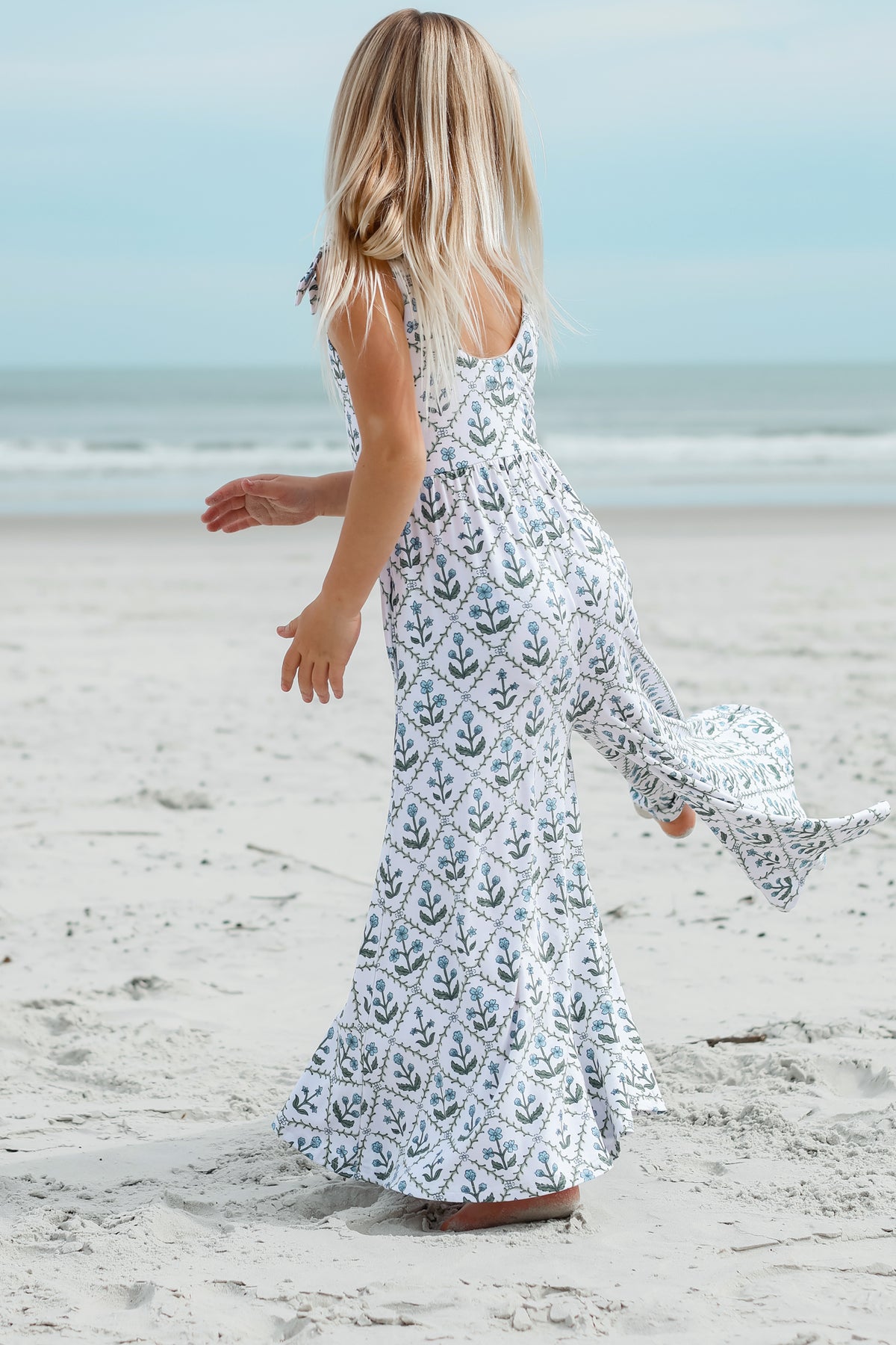 LB Girl's Romper Rita Tie Romper (bluebell)