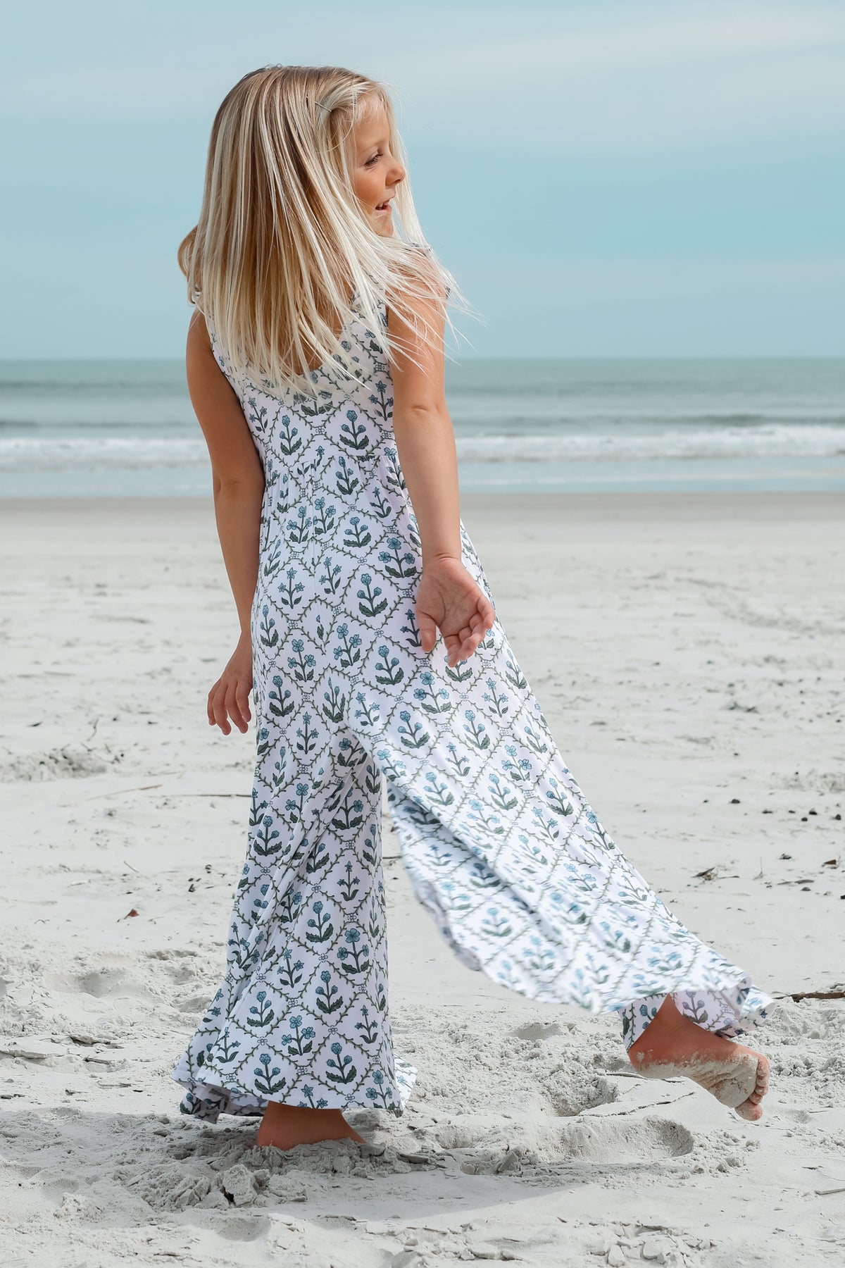 LB Girl's Romper Rita Tie Romper (bluebell)