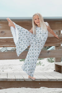 LB Girl's Romper Rita Tie Romper (bluebell)