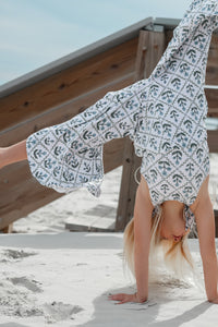 LB Girl's Romper Rita Tie Romper (bluebell)